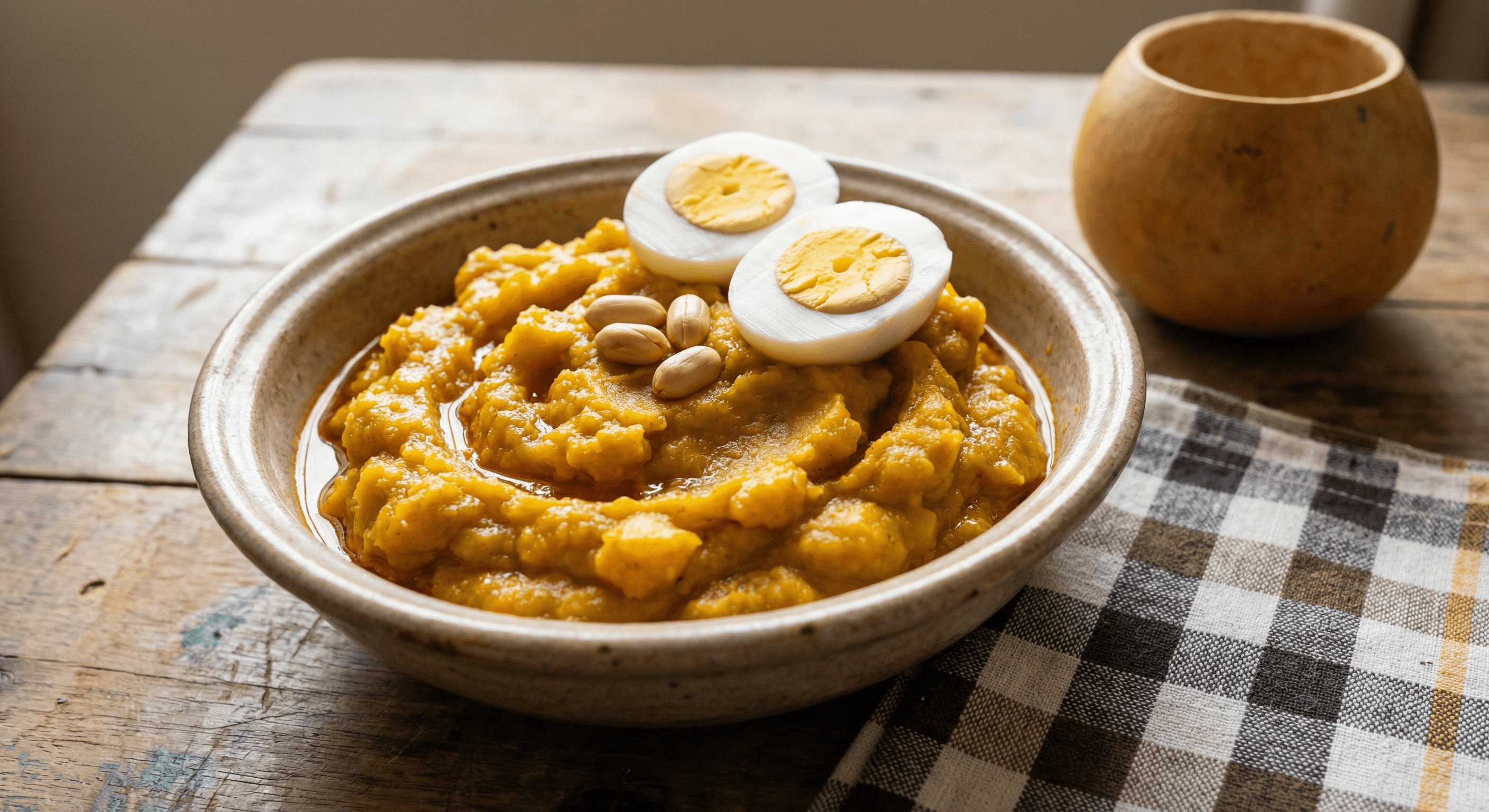 Eto, mashed yam with eggs and palm oil