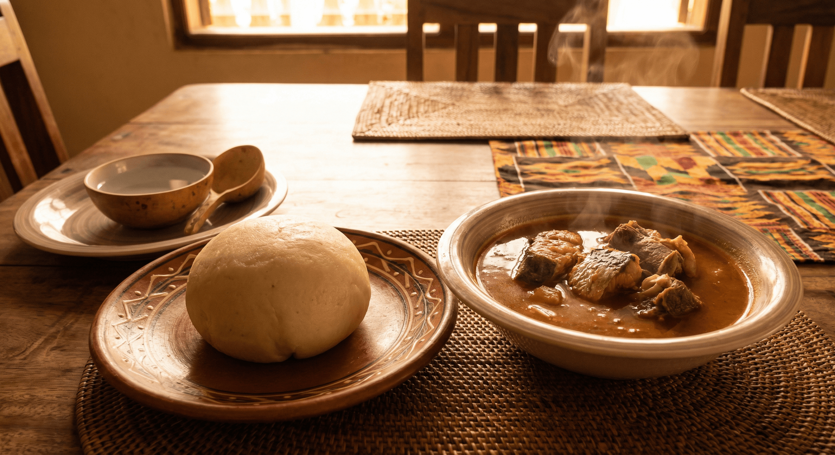 Fufu with soup, Ghanaian staple