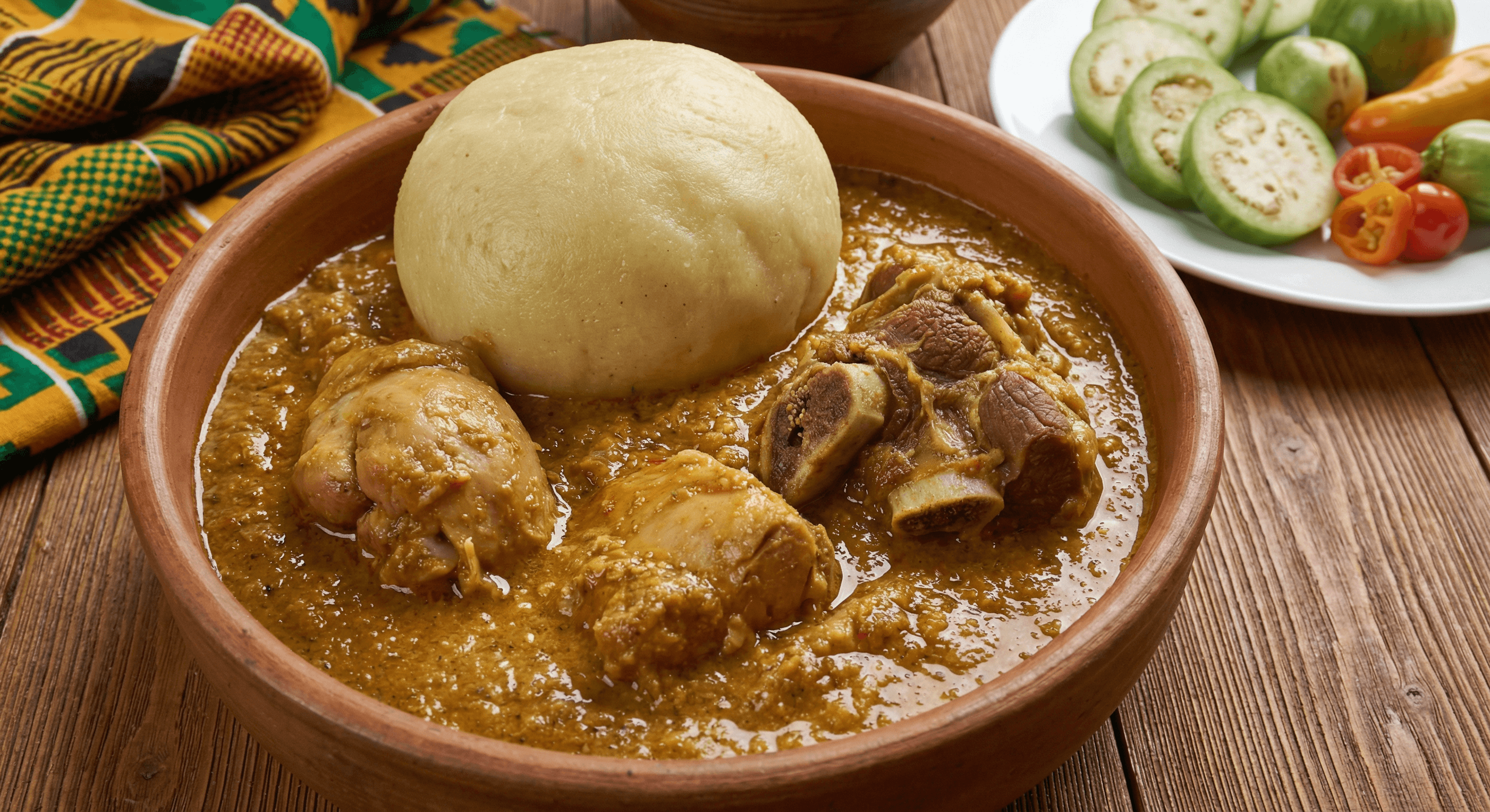 Groundnut soup with fufu
